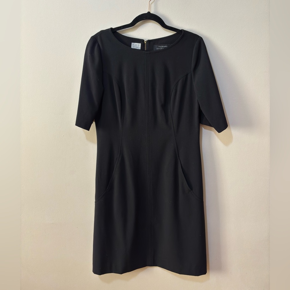 Tahari ASL Black Midi Dress